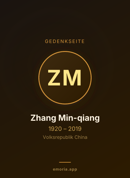 Gedenkportrait von Zhang Min-qiang
