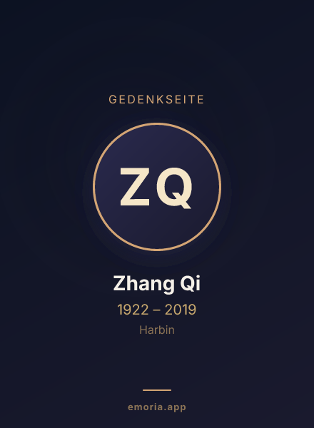 Gedenkportrait von Zhang Qi