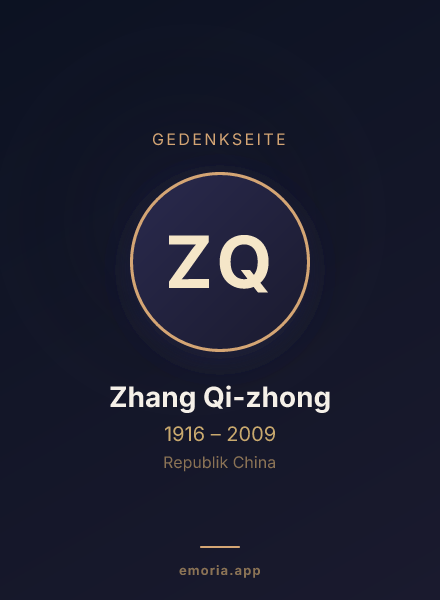 Gedenkportrait von Zhang Qi-zhong