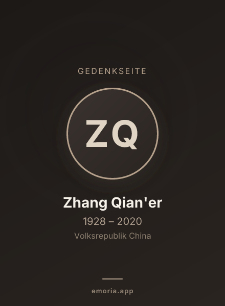 Gedenkportrait von Zhang Qian'er