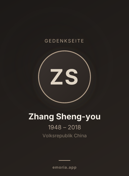 Gedenkportrait von Zhang Sheng-you