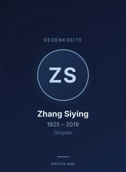 Gedenkportrait von Zhang Siying