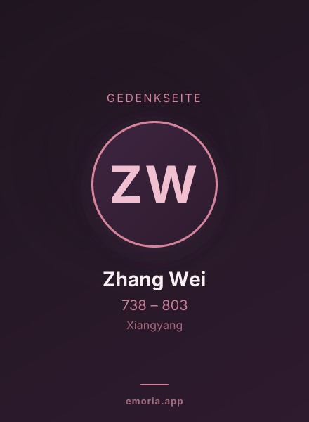 Gedenkportrait von Zhang Wei