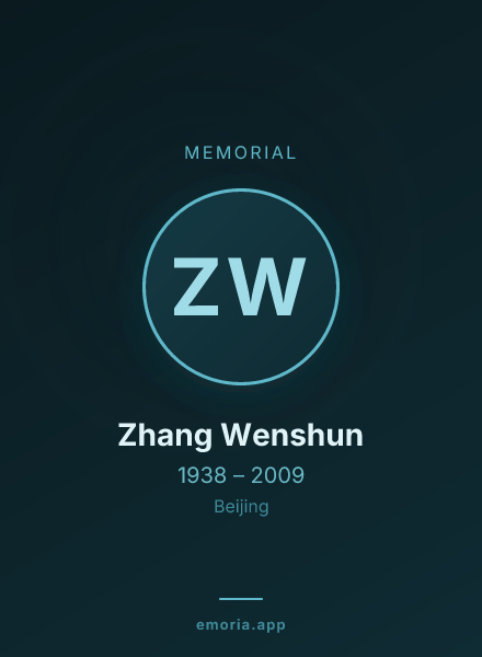 Memorial portrait of Zhang Wenshun