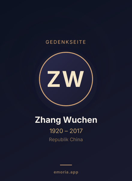 Gedenkportrait von Zhang Wuchen