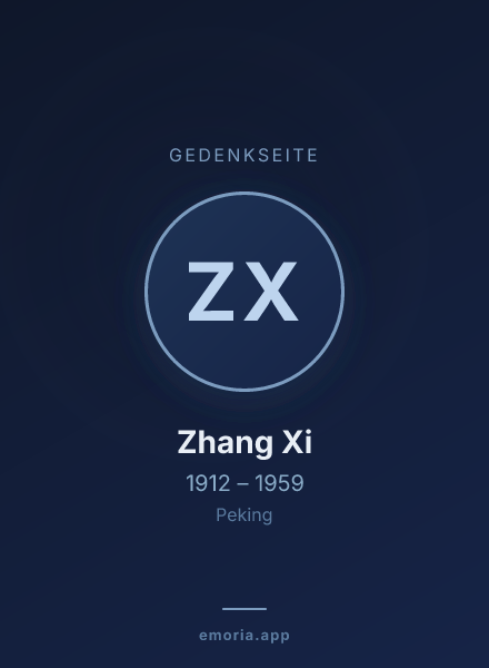 Gedenkportrait von Zhang Xi