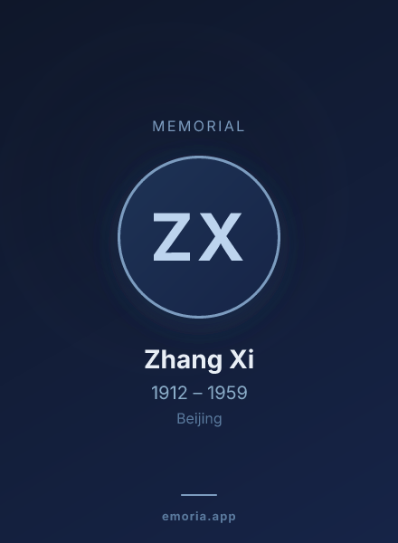 Memorial portrait of Zhang Xi