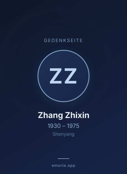 Gedenkportrait von Zhang Zhixin