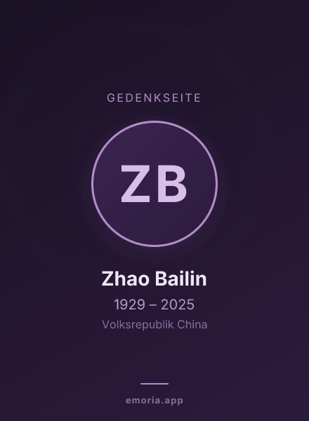 Gedenkportrait von Zhao Bailin