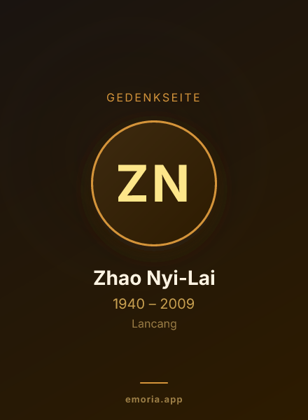 Gedenkportrait von Zhao Nyi-Lai
