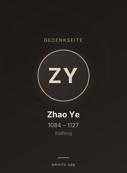Gedenkportrait von Zhao Ye