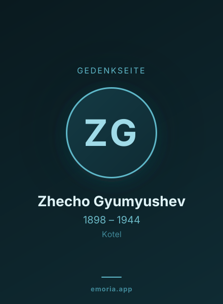 Gedenkportrait von Zhecho Gyumyushev