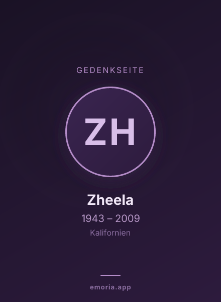 Gedenkportrait von Zheela