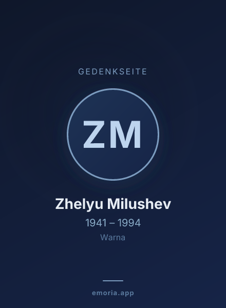 Gedenkportrait von Zhelyu Milushev