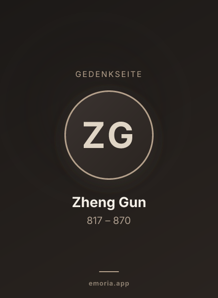 Gedenkportrait von Zheng Gun