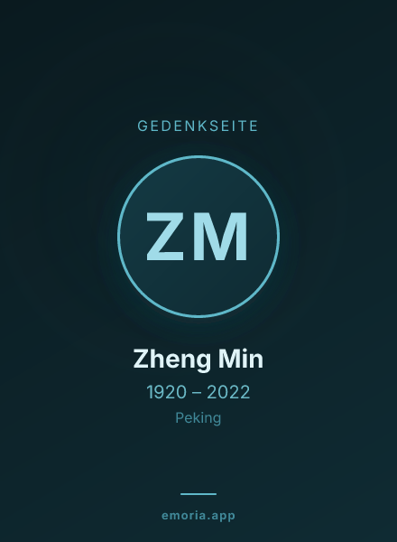 Gedenkportrait von Zheng Min