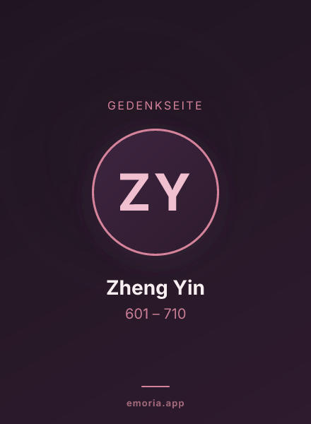 Gedenkportrait von Zheng Yin