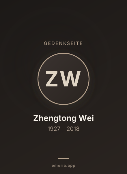 Gedenkportrait von Zhengtong Wei