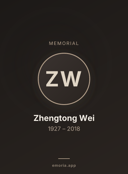 Memorial portrait of Zhengtong Wei