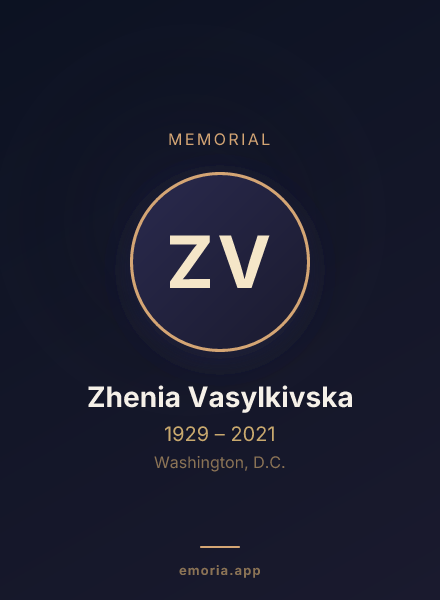 Memorial portrait of Zhenia Vasylkivska