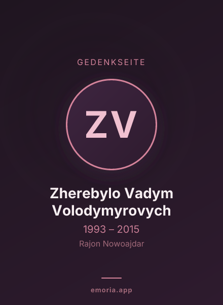 Gedenkportrait von Zherebylo Vadym Volodymyrovych