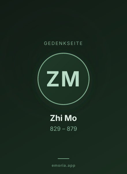 Gedenkportrait von Zhi Mo