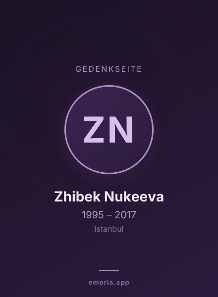 Gedenkportrait von Zhibek Nukeeva