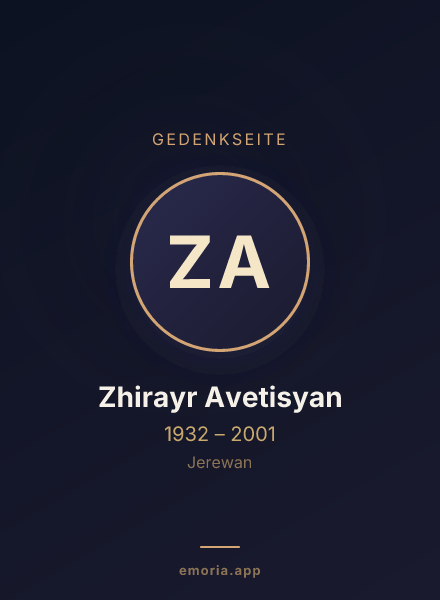 Gedenkportrait von Zhirayr Avetisyan