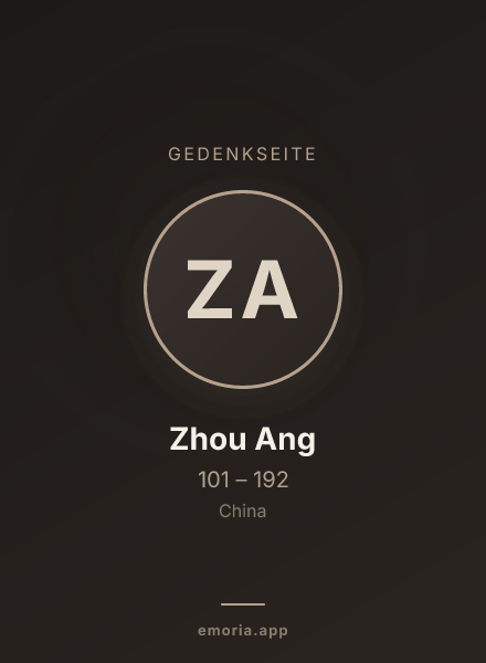 Gedenkportrait von Zhou Ang