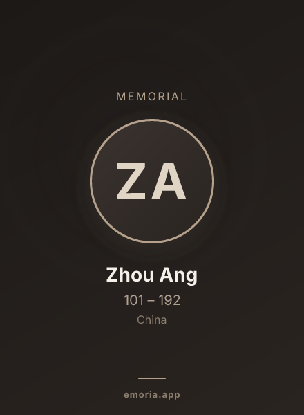 Memorial portrait of Zhou Ang