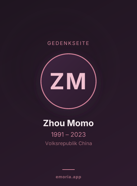 Gedenkportrait von Zhou Momo