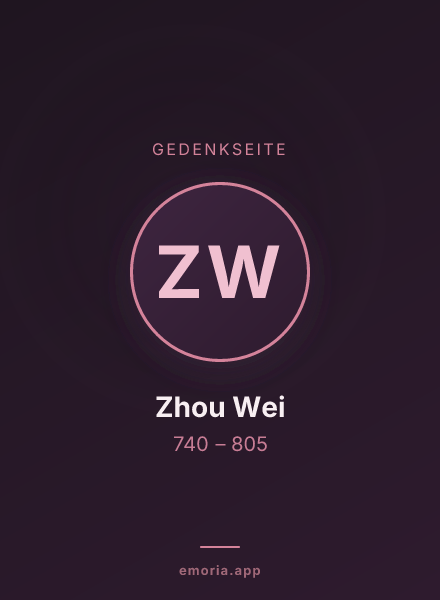 Gedenkportrait von Zhou Wei