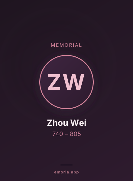 Memorial portrait of Zhou Wei