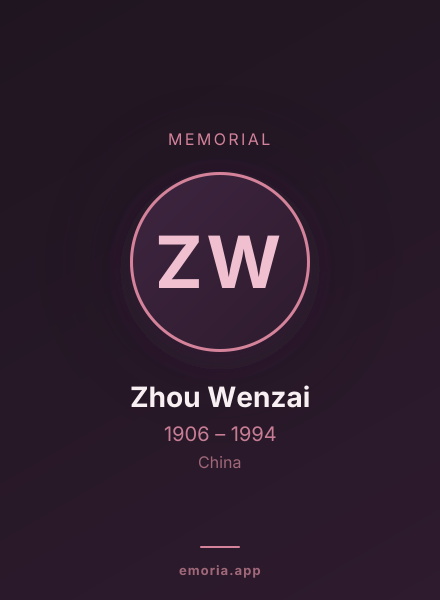 Memorial portrait of Zhou Wenzai