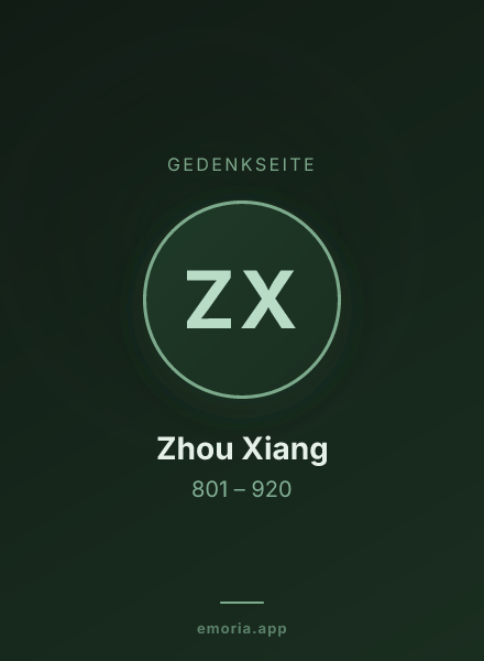 Gedenkportrait von Zhou Xiang