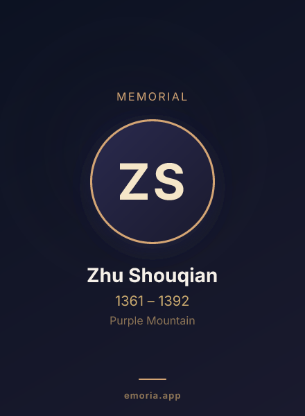 Memorial portrait of Zhu Shouqian