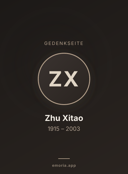 Gedenkportrait von Zhu Xitao