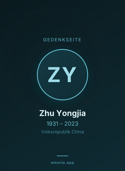 Gedenkportrait von Zhu Yongjia