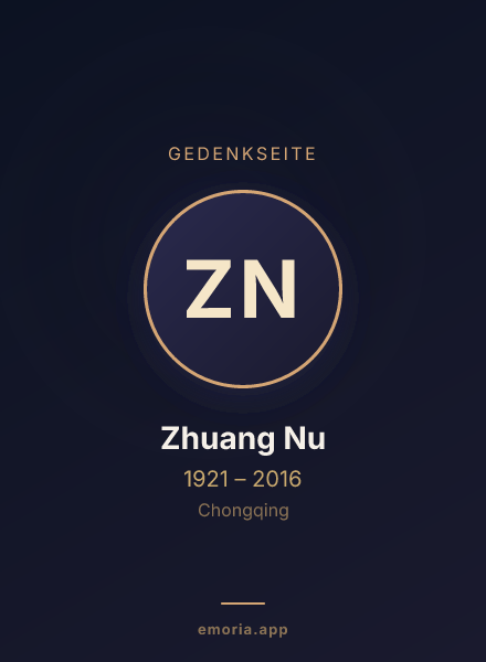 Gedenkportrait von Zhuang Nu
