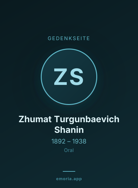 Gedenkportrait von Zhumat Turgunbaevich Shanin