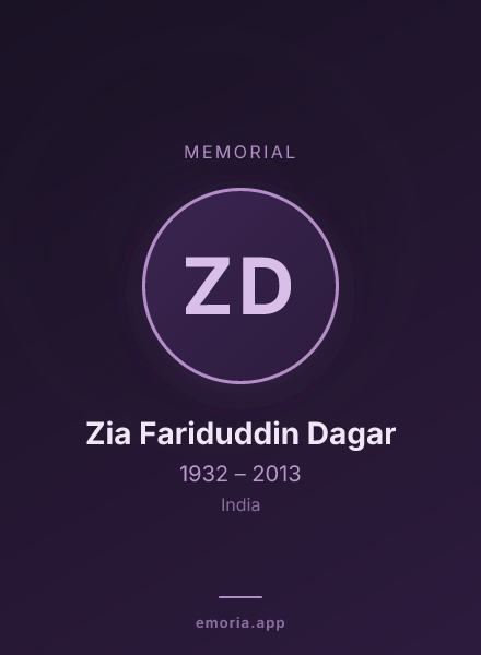 Memorial portrait of Zia Fariduddin Dagar