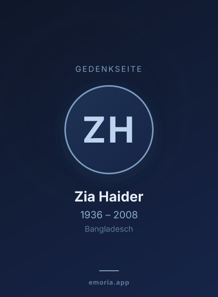 Gedenkportrait von Zia Haider