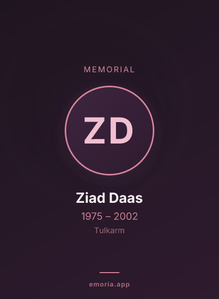 Memorial portrait of Ziad Daas