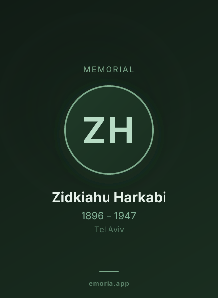 Memorial portrait of Zidkiahu Harkabi