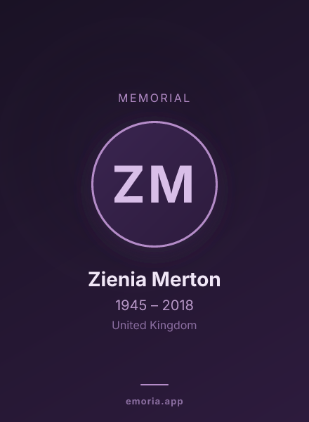 Memorial portrait of Zienia Merton