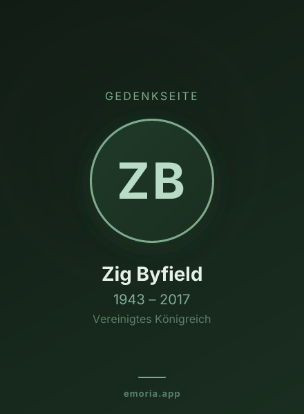 Gedenkportrait von Zig Byfield