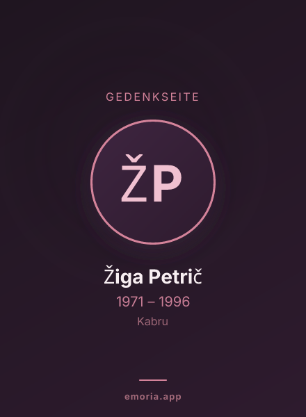 Gedenkportrait von Žiga Petrič
