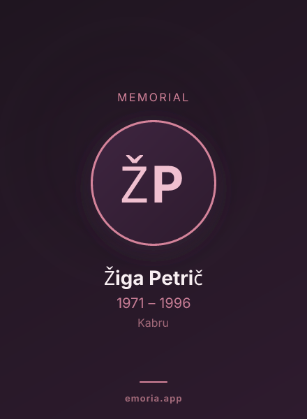Memorial portrait of Žiga Petrič