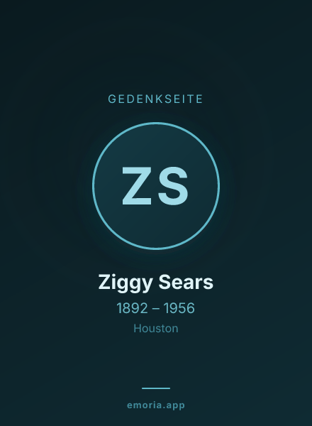 Gedenkportrait von Ziggy Sears