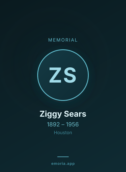 Memorial portrait of Ziggy Sears